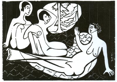 Three Nudes in the Forest by Ernst Ludwig Kirchner
